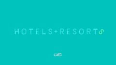 Green Typography Hotel resort posters clean hotels Banners neon 