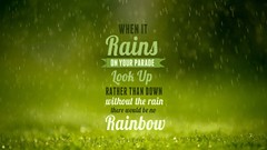Green Typography raindrops