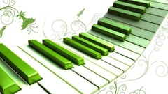 Green white piano renders