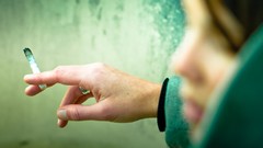 Green woman Cigarettes smoking