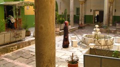 Green woman fountain columns Turkey veil scarfs 2009 cities 