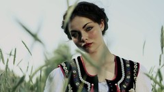 Green woman grain fields brunettes folklore Donatan Luluka 