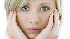 Green woman green eyes