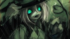 Green woman hats white hair bows green eyes short hair touhou 