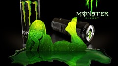 Green woman Monsters drinks Miss Moster Monster Energy Monster 