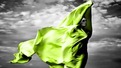 Green woman selective coloring