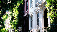 Greenwich village brownstones high