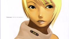 Grey anime girls hyung tae kim artwork Simple Background