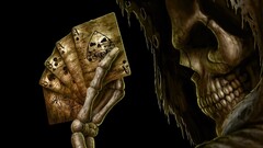 grim reaper Bones fantasy art playing cards skull