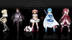 Groups black weapons Anime red eyes Swords bows blondes blue 