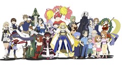 Groups glasses dress white background beard white hair red eyes 