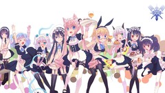 Groups glasses horns white hair Ribbons blue hair pink hair 