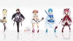 Groups gray weapons Anime red eyes Swords bows blondes blue 