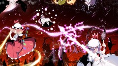 Groups Stars fire rain sky red moon weapons Books wings Anime 