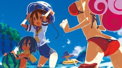 Groups water Anime tentacles blondes blue hair pink hair long 