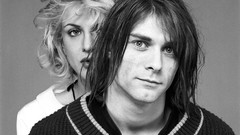 Grunge monochrome courtney love kurt cobain musicians 1992