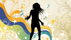 Grunge silhouette girl shapes