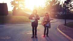 Guitarists sunlight musicians banjo