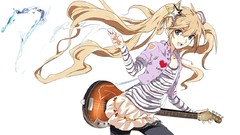 Guitars anime girls blue eyes hatsune miku vocaloid bass guitars