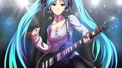 Guitars anime girls hatsune miku vocaloid