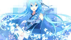 Guitars anime girls hatsune miku vocaloid twintails Japanese 
