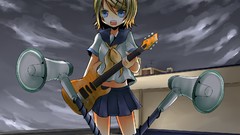 Guitars anime girls vocaloid kagamine rin