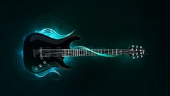 Guitars blue Music neon