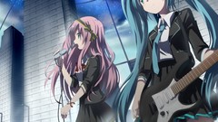 Guitars hatsune miku vocaloid megurine luka twintails