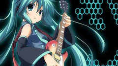 Guitars hatsune miku vocaloid twintails detached sleeves