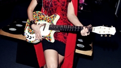 Guitars red dress debby