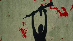 Gun abstract blood silhouette