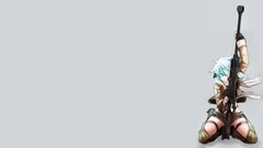 gun gale online asada shino blue hair blue eyes Anime simple gun