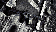 gun Rifles weapon monochrome machine gun