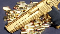 Guns ammunition military pistols golden ride Desert eagle .50 