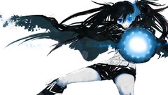 Guns Anime anime girls black rock shooter open mouth glowing 