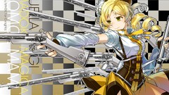 Guns Anime dress anime girls mahou shoujo madoka magica yellow 