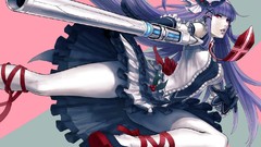 Guns anime girls purple hair