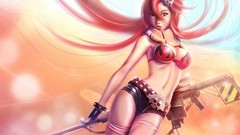 Guns Anime stockings anime girls bra redheads artwork boobs 