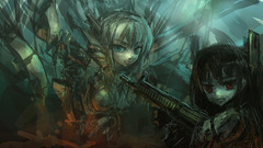 Guns blue eyes weapons