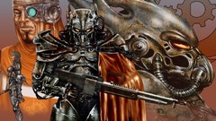 Guns cartoons fallout Power Armor big guns post-apocalyptic 