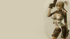 Guns cleavage glasses weapons