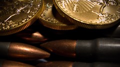 Guns coins ammunition 9mm