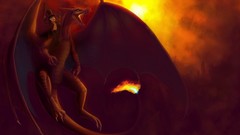 Guns Dragons Pokemon charizard fantasy art professor layton