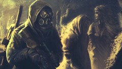 Guns gas masks artwork fantasy art