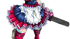 Guns glasses chainsaw boobs Simple Background