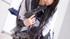 Guns Japanese asians school uniforms mahou shoujo madoka magica 
