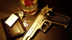Guns keys vodka pistols smirnoff wallet Smith and Wesson