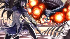 Guns long hair anime girls pantyhose mahou shoujo madoka magica 