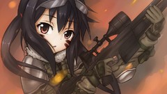 Guns long hair goggles black hair nakano azusa