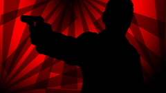 Guns man silhouette abstract